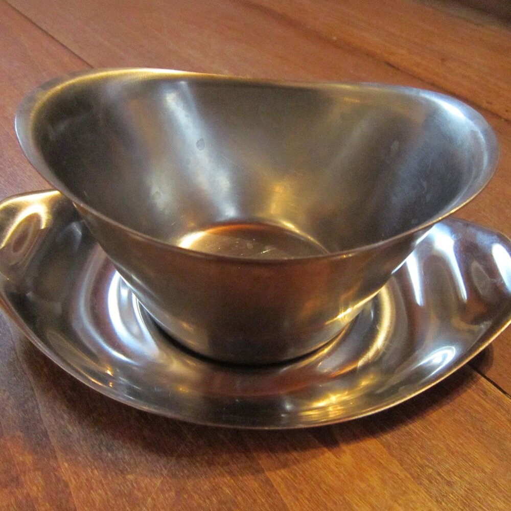 Vintage Stainless Steel Plate Tray Bowl 10 oz Tray Used Cromargan Germany WMF